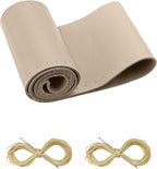 Leather Steering Wheel Cover Lace Up, Stitch on Steering Wheel Wrap, Universal Fit 13-20 Inch Car Truck Pickup Boat, A Whole Piece of Cowhide, DIY w/Needle Thread (Size M3, Light Beige)
