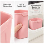 Pink Car Door Trash Can 2 Pack, Mini Silicone Auto Garbage Bin for Front Door Pockets, Waterproof Small Car Trash Holder with Reinforced Stay-Open Rim, Cute Car Accessories for Women