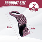 2 Pack Car Hooks, Bling Rhinestones Crystal Hooks, Auto Seat Back Organizers, Car Decorations Backseat Hanger, Car Seat Hooks Perfect for Holding Handbags, Clothes, Purses and Water Bottles