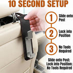 Car Seat Headrest Hook, Multifunctional Vehicle Backseat Hanger Organizer for Purse Handbag Coat, Auto Seat Back Phone Holder Storage Hook, Universal for Sedan Truck SUV (Black)
