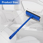 2-in-1 Car Window Cleaner, Multi-Use Car Windshield Cleaning Tool, with 15.9" Handle, 8" Soft Rubber Blade & Highly Absorbent Sponge, Home, Car, Glass, Shower, Outdoor Window Cleaning