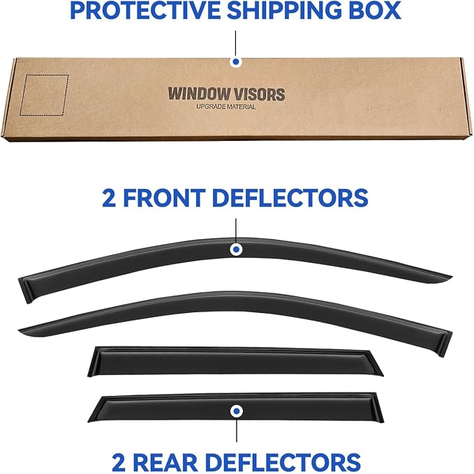 Window Visors Rain Guards Shield for 2011-2026 Mitsubishi Outlander Sport, Out-Channel Window Vent Wind Deflectors Visors Shades