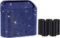 Car Trash Can with Lid, Mini Vehicle Trash Bin Car Dustbin Garbage Organizer,Bling Crystal Automotive Garbage Can Bin Trash Container for Auto Cars, Home, Office,Deep Blue