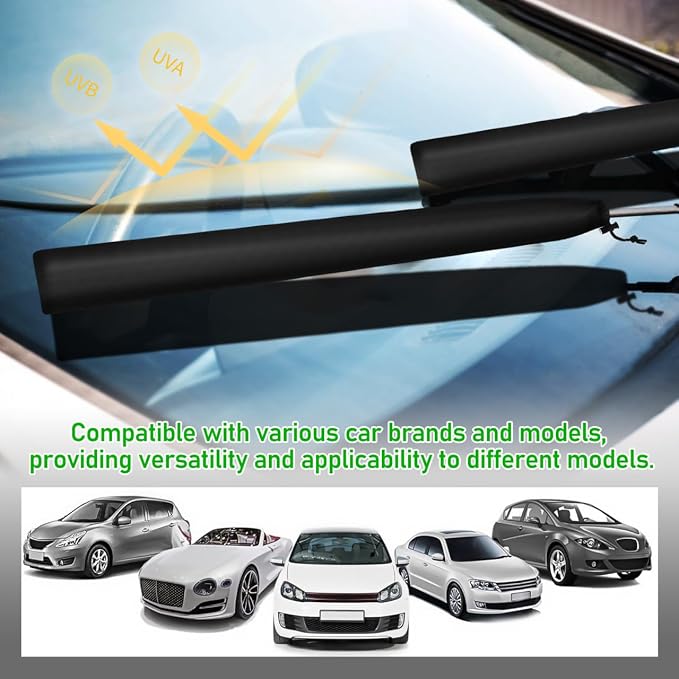 2Pcs Windshield Wiper Blade Covers - 26.3x3.7in Waterproof Polyester Protectors for RV - Car SUV and Truck Gray Wiper Blade Covers for Rain Snow and Bird Droppings