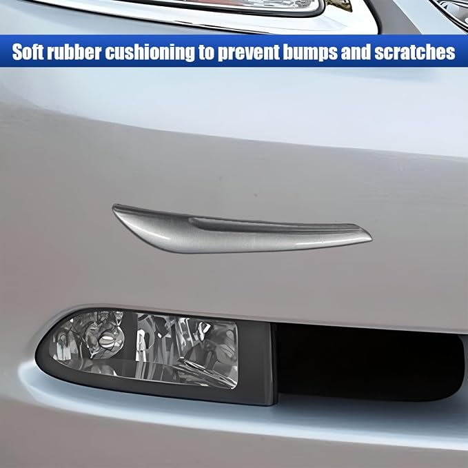 Craedli 2PCS Car Door Edge Guards, Anti-Scratch Car Door Protector, Universal Self-Adhesive Auto Side Door Anti-Collision Trim Strips, Exterior Rearview Bumper Protective Sticker for Cars (Silver)