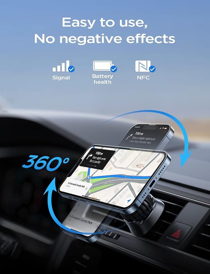 Fits MagSafe Car Mount Car Phone Holder,Strong Magnetic Phone Holder for Car Magsafe, Dashboard Vent iPhone 16 Car Mount Holder Car Accessories for iPhone 16 15 14 13 12 Pro Max,Purple Kits