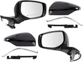 Driver and Passenger Side Mirror Set Power Heated Manual Folding Blind Spot Indicator Smooth Black Compatible with 2020 2021 Subaru Outback Legacy SU1320186 SU1321186