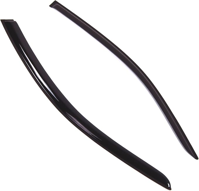 WD2-638 Dark Smoke 2 Pcs Set Window Visor (Outside Mount) Deflector Rain Guard Compatible with 2013-2017 Honda Accord Coupe