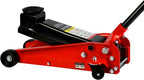 Professional Heavy Duty Hydraulic Floor Jack - Low Profile Steel Racing Jack With Piston Quick Lift Pump, 3 Ton (6,000 lb) Capacity, 5.1"-20" Lifting Range, Red