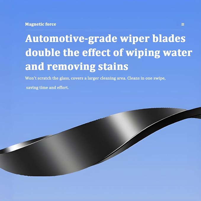 Magnetic Car Windshield Cleaner Tool with Anti-Falling Rope, Double-Sided Window Cleaning Tool for Glass Thickness 3-10mm, Magnet Auto Windshield Cleaner, Universal for Vehicles