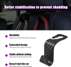 4 PCS Car Seat Headrest Hooks, Auto Backseat Organizer Hanger Holder, Vehicle Seat Back Storage Hooks for Purse Coat Umbrella Grocery Bag Handbag, Interior Car Accessories (Carbon Fiber)