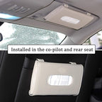 Car Tissue Holder, Sun Visor Napkin Box, Auto Napkin Case with Tissues Refill, Paper Towel Dispenser, Vehicle Interior Accessories Universal for Car SUV Pickup Truck-Beige
