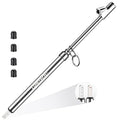 Dual Head Tire Pressure Gauge, Heavy Duty Extension Air Tire Gauge for Tire Pressure Range 10-150PSI 1-10BAR, Straight Foot Dual Head Chuck Auto Service Gage for Car,Semi Truck,RV,Motorcycle