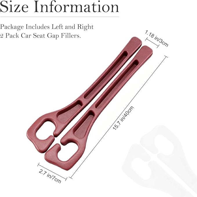 Car Seat Gap Filler 2-Pack, Universal Car Seat Gap Filler Organizer, Seat Gap Plug – Fills Gap Between Seat & Console (Red)