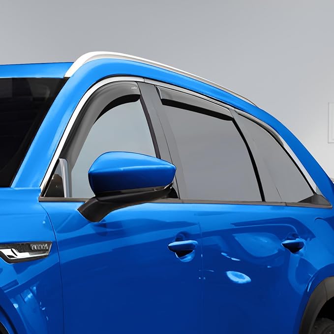 Goodyear Shatterproof in-Channel Window Deflectors for Mazda CX-90 2024-2026, Rain Guards, Window Visors for Cars, Vent Deflector, Car Accessories, 4 pcs - GY008042