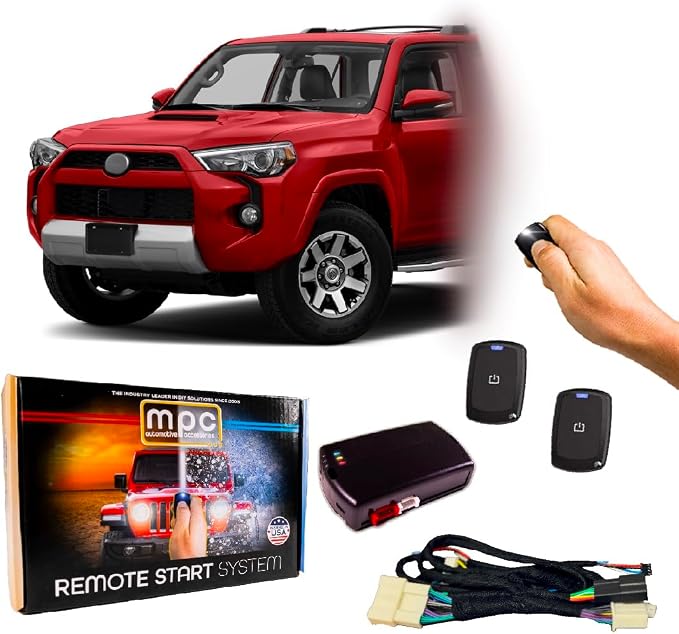 MPC Remote Start Kit Compatible with Toyota 4Runner 2010-2019 | 1-Button Long Range Remotes | Plug and Play | Push to Start Only | USA Tech Support