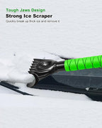33 Inch Ice Scraper with Snow Brush for Car Windshield, Extendable Snow Scraper and Brush with Foam Grip for Truck SUV Vehicle Window - Green