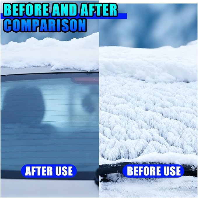 Car Rear Windshield Snow Ice Cover, 57'' × 35'' Waterproof Oxford Car Sun Shade Protector, Universal Winter Windproof Frost Automotive Exterior Accessories for SUV Truck Sedan (Rear)