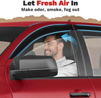 Ranger Rain Guards - Window Visors for Ford Ranger XL XLT Lariat Raptor 2024 2025 2026, Outside-Mount Tape-On Side Window Wind Deflectors for Ranger Accessories, Vent Visors Shades Rainproof