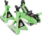 DNA MOTORING 2 Ton Car Jack and Stands Kit 2T(4000 lbs) Capacity Low Profile Hydraulic Trolley Service/Floor Jack with 2 Ratchet Stands Combo for Home Garage Shop, Green, TOOLS-00476-GR