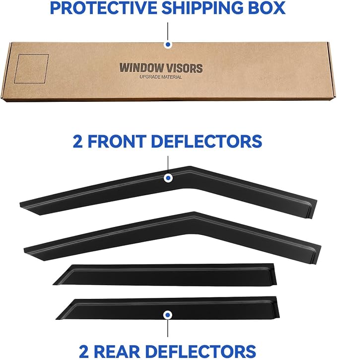 Window Visors Rain Guards for 2022 2023 2024 2025 2026 Mitsubishi Outlander, Out-Channel Window Vent Wind Deflectors Visors Shades for 22 23 24 25 26 Mitsubishi Outlander