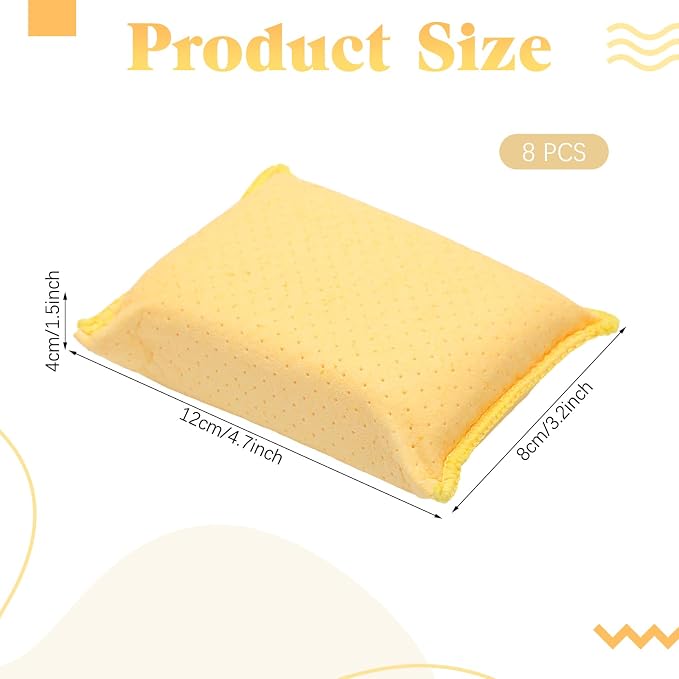 8 Pcs Car Windshield Defogger Sponge Window Cleaner Tool for Car Windshield Mirrors Glass No Scratch Absorbent Defogger Chamois Sponge Bulk Auto Wash Cleaning Supplies