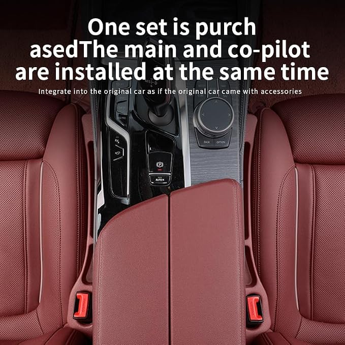 2PCS Car Seat Gap Filler Organizer with Phone Holder,[Upgrade Version] Car Seat Gap Organizer for Prevent Falling,Essential Car Accessories Car Side Seat Gap Filler (Claret)