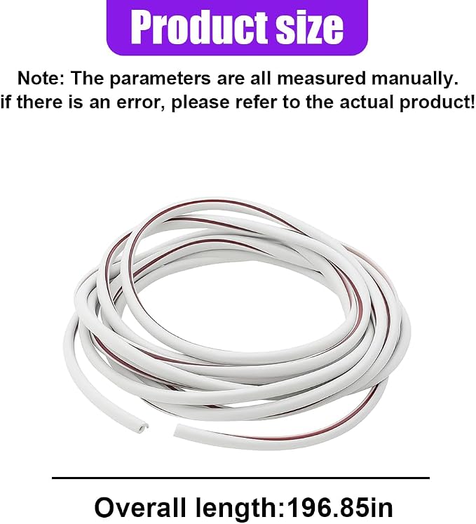 16Ft (5M) Car Door Edge Protector, Self-Adhesive Scratch Resistant U Shape Auto Door Edge Guard Decoration, Anti-Collision Car Doors Trim Strip Protector for Truck, SUV, Sedan (White-5M)