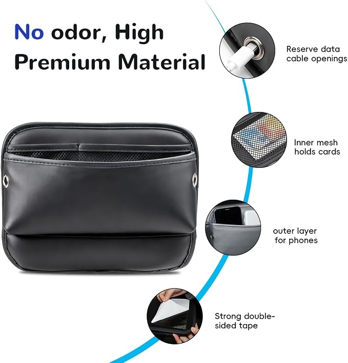 Car Seat Side Pocket Organizer Car Pocket Pouch for Seat, Door, Console, Car Seat Gap Filler Organizer Multifunctional Car Organizer Accessories for Phone Sunglasses Keys Cards (Large)