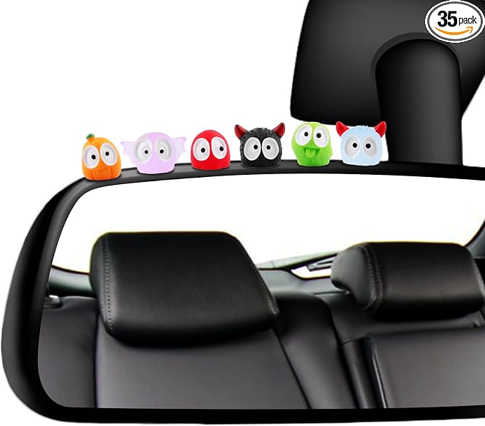 Cute Soot Sprites,35 Pcs Automotive Interior Decoration Accessories for Car Rearview Mirror and Dashboard,Cute Anime Decor for Home Garden Office,Funny Ornament Gifts(Multicolour)