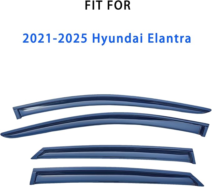 Tape On Window Visors Compatible with Elantra 2021-2024, Side Vent Window Deflector Rain Guard Shade, Truck Accessories-4pcs, Smoke
