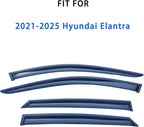 Tape On Window Visors Compatible with Elantra 2021-2024, Side Vent Window Deflector Rain Guard Shade, Truck Accessories-4pcs, Smoke