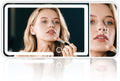 LED Car sun visor vanity mirror, equipped with 3x magnifying glass and three-color adjustable brightness soft light makeup LED mirror, rechargeable, suitable for all models(Black)