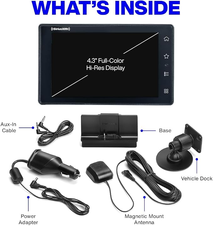 SXWB1V1 Tour Dock & Play Radio with 360L, PowerConnect Vehicle Dock, and Bluetooth