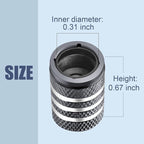 Tire Valve Stem Caps Cover - (5 Pack) Tire Air Cap N2 Nitrogen Metal with Plastic Liner Corrosion Resistant Leak-Proof for Car Truck Motorcycle Bike Grey