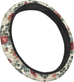 Car Steering Wheel Cover Retro Rose Red Yellow Pattern Easy to Install Car Wheel Cover Protector Car Decoration Steering Wheels Accessories for Van Car SUV Truck