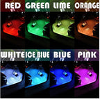 Car LED Strip Lights, 4Pcs App Control Interior Lights, Multicolor Music Car Strip Light Under Dash Lighting Kit with Sound Active Function and Remote Controller, DC 12V
