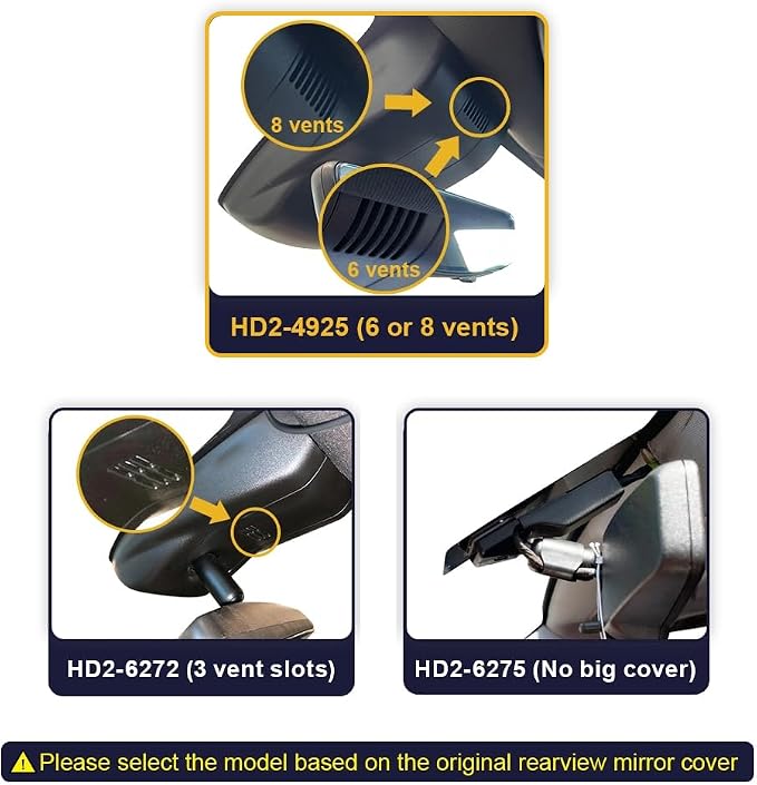 4K Dash Cam Adapts for Chevy Tahoe 2021-2026 (HD2-4925, 6 or 8 Vents) LS LT RST Premier High Country, Integrated OEM Look, 2160P UHD Video, WiFi & APP, Loop Recording, G-Sensor, 64GB Card