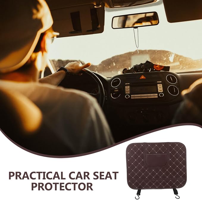 Car Seat Kick Protector Pad 17.32X13.77 Inch Back Mat with Storage Pocket Anti-Kick Backseat Protector for Kids Auto Interior