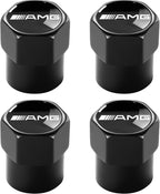 Tire Valve Stem Caps Cover for Mercedes Benz AMG Metal Car Wheel Air caps Auto Valve Stem Caps Accessories 4 Pack Black