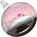 Pink Hibiscus Turtle Steering Wheel Sun Shade Cover Anti-Heat Aluminum Foil Steering Wheel Cover Sun Shade,Steering Wheel Sun Heat Shield for Car Truck SUV Van