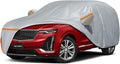 Car Cover for 2019-2026 Cadillac XT6, Waterproof Custom-fit Sun Rain Dust Snow Wind All Weather Protection Outdoor XT6 Full Car Cover with Cotton Lining and Door Zipper-Gray
