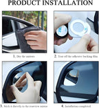 2 PCS Car Blind Spot Mirror, Fan Shaped HD Glass Convex 360° Rotating Wide Angle Side Mirror, Frameless Car Blindspot Mirror for Larger Image and Traffic Safety (Fan Shaped, 4 PCS)