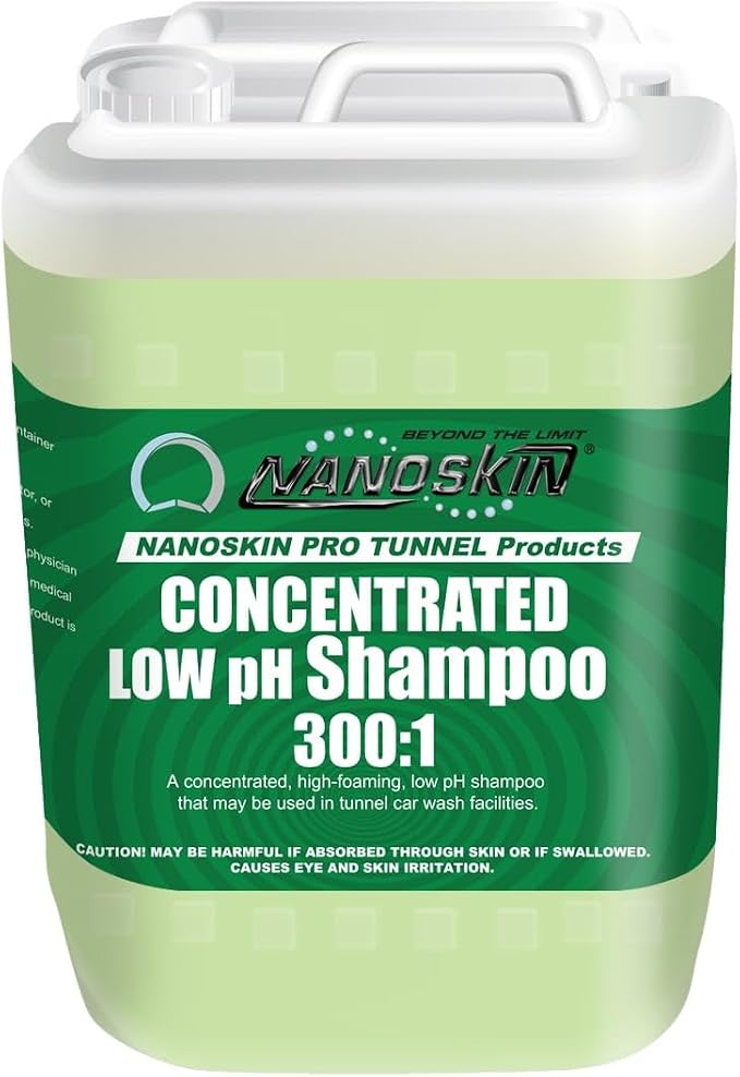 Low pH Pre-Soak Shampoo 5 Gallons – High Foaming HF Acid-Free Cleaner for Touchless & Tunnel Car Wash Systems | 300:1~500:1 Concentrate | Brightens Vehicle Surfaces, Rinses Clean, Aids Drying