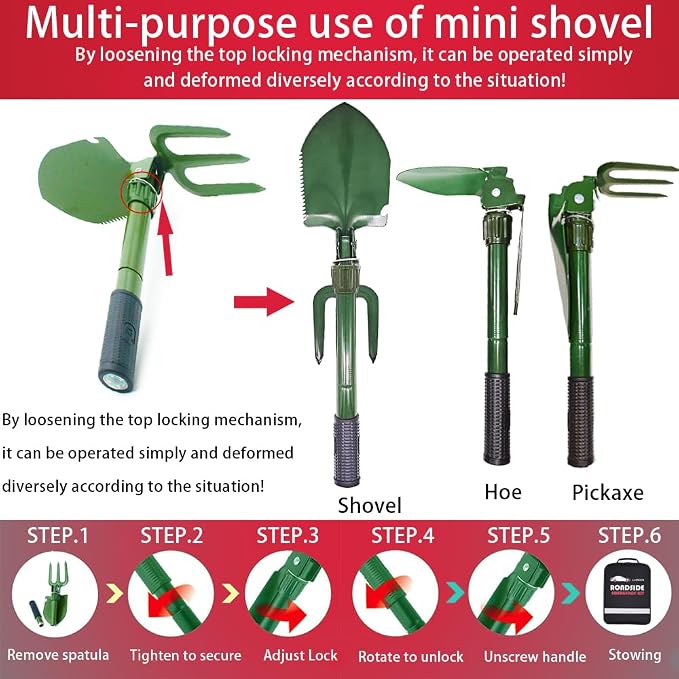 Emergency Car Kit,Automotive Safety Kits with Jumper Cables, Safety Hammer | Premium Roadside Assistance Kit for Cars Gifts for New Drivers Headlamp, folding shovel,for travel and roadside emergencies