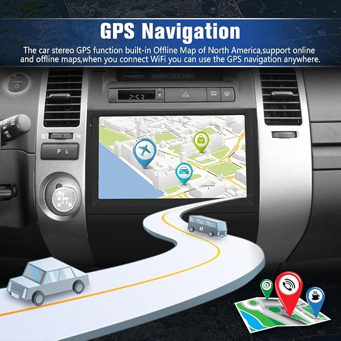 4Core Car Radio Stereo for Toyota Prius 2003-2009 with Android 13 Wireless CarPlay Android Auto Bluetooth GPS Navigation AHD Backup Camera
