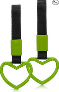 2 Pcs Heart Shaped Car Handle Strap – JD M Drift Charm Rear Bumper Warning Ring Decor for Car Interior Exterior, Subway Bus Handle Accessory, Cute Heart Car Decor Gift for Drivers (Green)