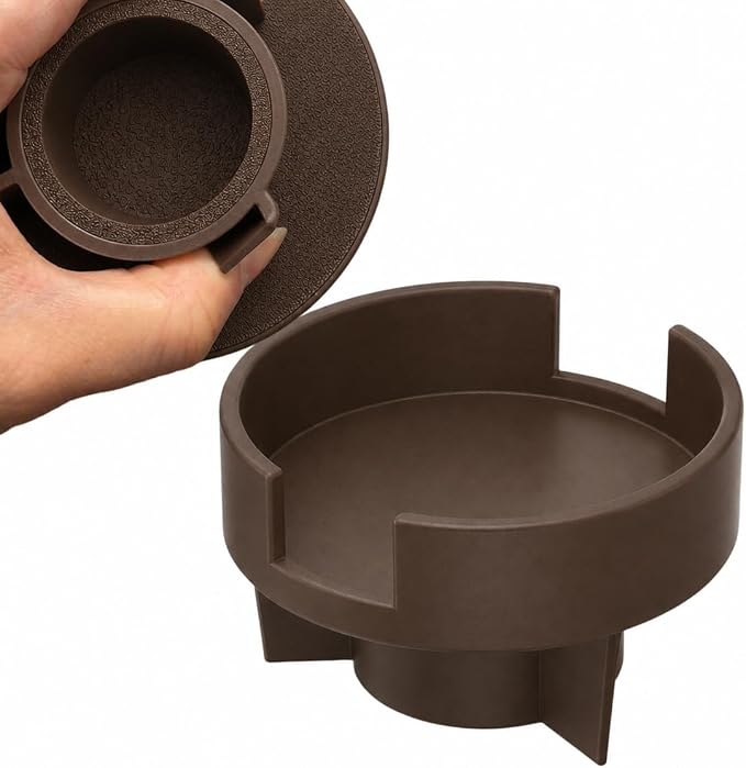 Couch Cup Holder Adapter – Universal Sofa Drink Expander for Large Mugs, Tumblers & Bottles – Spill-Proof Recliner Caddy for Living Room, RV & Boat (Brown, Base 70-92MM(2.75-3.62IN))