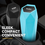 Car Trash Can with Lid, Blue Black Car Garbage Can Cup Holder for Interior, 2 Pack Mini Leakproof Garbage Can with 30Pcs Trash Bags, Multipurpose Storage Organizer for Vehicle Home Office