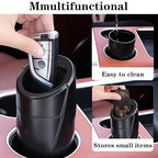 Car Trash Can Bin with Lid - Car Garbage Can Cup Holder - Black Mini Leakproof Vehicle Trash Garbage Can Bin with 20pcs Trash Bags-Car Organizers and Storage for Front Back Seat Accessories